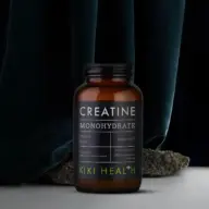 Kiki Health Creatine Monohydrate bottle with 120 vegan capsules.