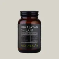 Himalayan Shilajit supplement bottle, 60 capsules, Kiki Health brand.