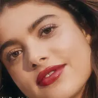 Woman with red lips, text: Lip Pencil Pavla, Liplights Babette.