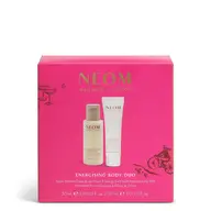 NEOM Wellbeing London Energising Body Duo in pink packaging with body wash and body milk.