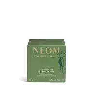 Green box of NEOM Perfect Peace scented candle, 185g, with fir, myrrh, and lime peel.