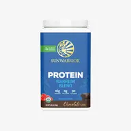 Sunwarrior Protein Warrior Blend, chocolate flavour, 750g, plant-based, 16g protein, 90 calories.