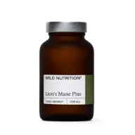 Brown bottle labelled "Wild Nutrition Lion's Mane Plus".