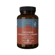 Terranova Theanine Ashwagandha & Rhodiola Complex, 100 vegetarian capsules, vegan, no additives.