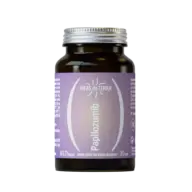 Brown bottle with purple label, "Hifas da Terra Papilozumib", 30 capsules, 673.71 mg/cap.