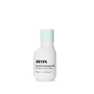 White bottle with blue cap labelled "aeos Gentle Exfoliant Blue, 30ml".