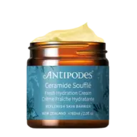 Antipodes Ceramide Soufflé cream jar, 60ml, with yellow cream on top.