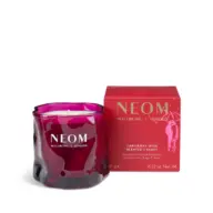 NEOM Christmas Wish scented candle in red glass with matching box.