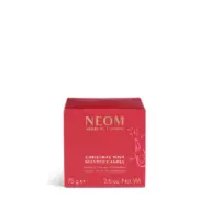 Red box of NEOM Christmas Wish scented candle, 75g, with mandarin, cinnamon, and tonka bean.