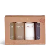 NEOM Body Wash Discovery Set with four 50ml bottles in a cardboard box.
