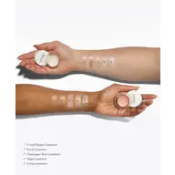 Two arms with luminiser swatches labelled 1 to 5. Each holds an open rms luminiser pot.