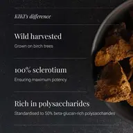 KIKI's difference: Wild harvested, 100% sclerotium, rich in polysaccharides.