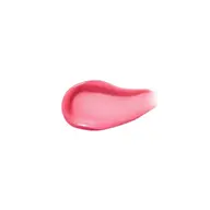 Pink skincare cream smear on white background.