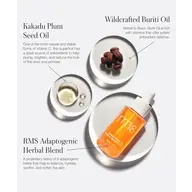 RMS Adaptogenic Herbal Blend bottle with Kakadu Plum and Buriti Oil ingredients.