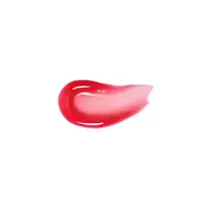 Red lip gloss smear on white background.