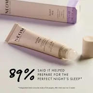 NEOM Sleep Pen with lavender and chamomile. Text: 89% said it helped prepare for sleep.