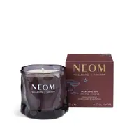 NEOM Wellbeing London candle and box, Sparkling Joy scent, ginger, lime, and vetiver, 185g.