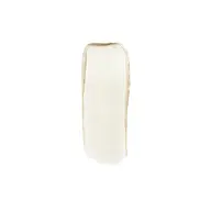 Creamy white skincare product swatch on white background.