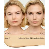 Before and after using ReEvolve Natural Finish Foundation, shade 11.