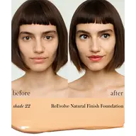 Before and after using ReEvolve Natural Finish Foundation, shade 22.