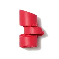 Three stacked pieces of red lipstick on a white background.