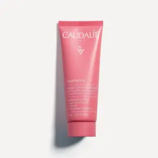 Pink tube of Caudalie VinoHydra Moisturising Mask, 75ml, with grape polyphenols.