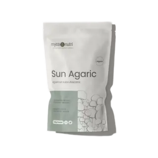 Sun Agaric supplement pouch, 100g powder, organic, Agaricus subrufescens.