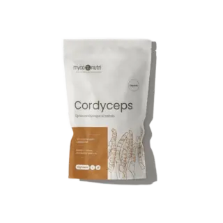 Cordyceps supplement pouch, 100g, organic, by MycoNutri.