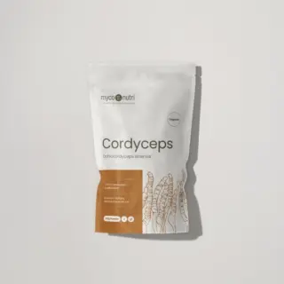 Cordyceps supplement pouch, 100g, organic, by MycoNutri.