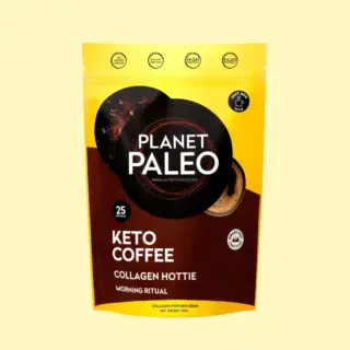 Planet Paleo Keto Coffee Collagen Hottie, 213g pouch, high protein, no added sugar.