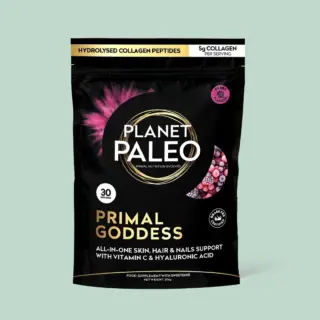 Planet Paleo Primal Goddess collagen supplement, berry flavour, 30 servings, 254g.