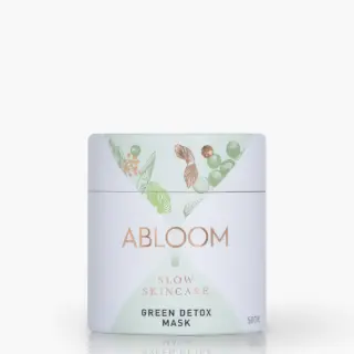 Abloom Green Detox Mask jar with botanical design, 50gr.