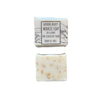 Bathing Beauty Miracle Soap, oat and honey, palm oil free, for sensitive skin.