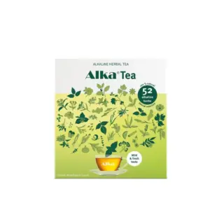 Alka Tea box with 52 alkaline herbs, mild and fresh taste, 48 tea bags.