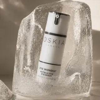 Oskia London Eye Wonder serum in a block of ice.
