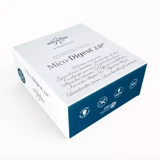 Mico-Digest 2.0 box with organic, vegan, and GMP certified logos.