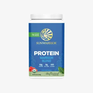 Sunwarrior Warrior Blend Protein, plant-based, 750g, unflavoured, 19g protein, 100 calories.