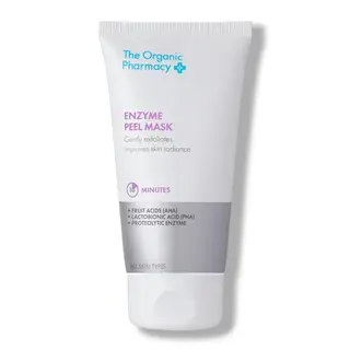 The Organic Pharmacy Enzyme Peel Mask tube, 10-minute exfoliating treatment for all skin types.