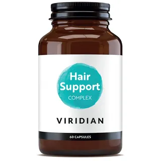 Brown bottle of Viridian Hair Support Complex, 60 capsules.