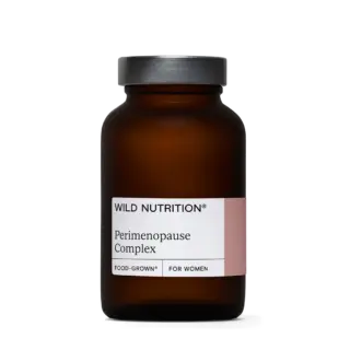Brown bottle labelled "Wild Nutrition Perimenopause Complex".
