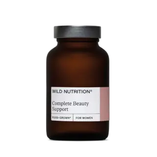 Brown bottle labelled "Wild Nutrition Complete Beauty Support".