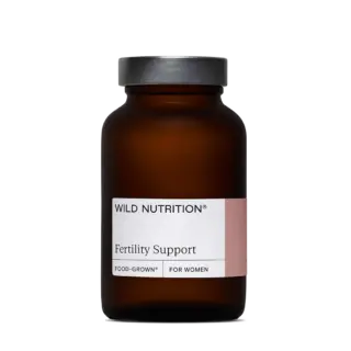 Brown bottle labelled "Wild Nutrition Fertility Support".