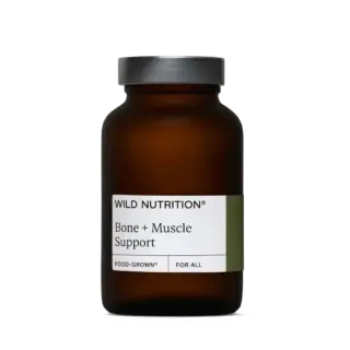 Brown bottle labelled "Wild Nutrition Bone + Muscle Support".