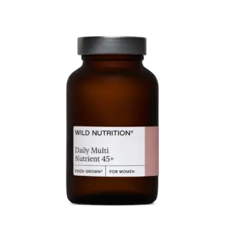 Brown bottle of Wild Nutrition Daily Multi Nutrient 45+ for women.