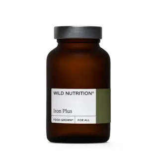 Brown bottle labelled "Wild Nutrition Iron Plus".