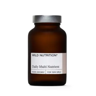 Brown bottle labelled "Wild Nutrition Daily Multi Nutrient for Teen Girls".