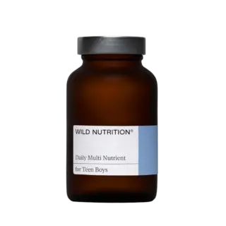 Brown bottle labelled "Wild Nutrition Daily Multi Nutrient for Teen Boys".