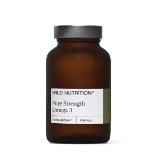 Brown bottle labelled "Wild Nutrition Pure Strength Omega 3".