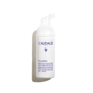 Caudalie Vinoperfect Brightening Micropeel Foam, 50ml bottle.