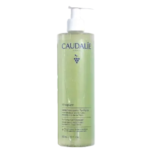 Caudalie Vinopure Purifying Gel Cleanser, 385 ml bottle with pump dispenser.